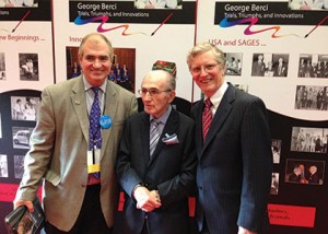 George Berci (center) with Steve Schwaitzberg (left) and L. Michael Brunt (right)