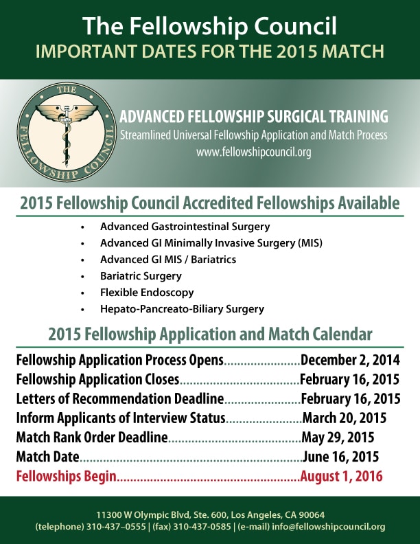Fellowship Council 2015 dates